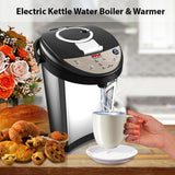 NutriChef Digital Electric Tea Kettle - Electric Kettle Water Boiler & Warmer w/Adjustable Temp Control - For Coffee & Tea 3.69 Quarts - Auto Shut Off & Child Safety