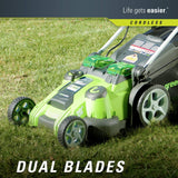 Greenworks 20-Inch 40V Twin Force Cordless Lawn Mower, 4.0 AH & 2.0 AH Batteries Included 25302 (Renewed)