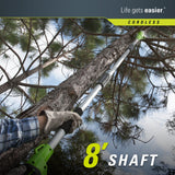 Greenworks 8.5' 40V Cordless Pole Saw, 2.0 AH Battery Included 20672